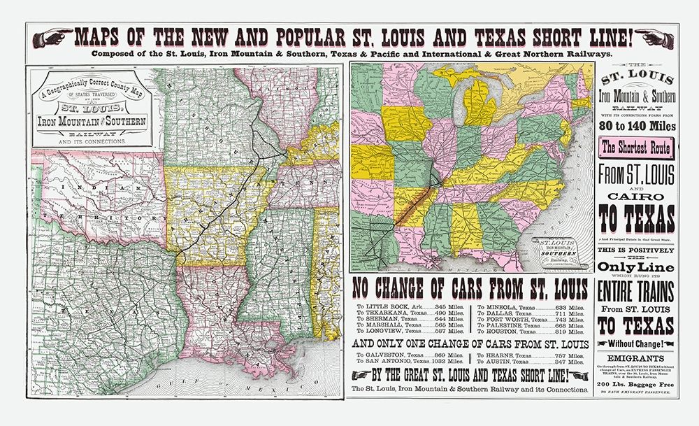 St Louis, Iron Mountain and Southern Railway - art print by Unknown for $57.95 CAD