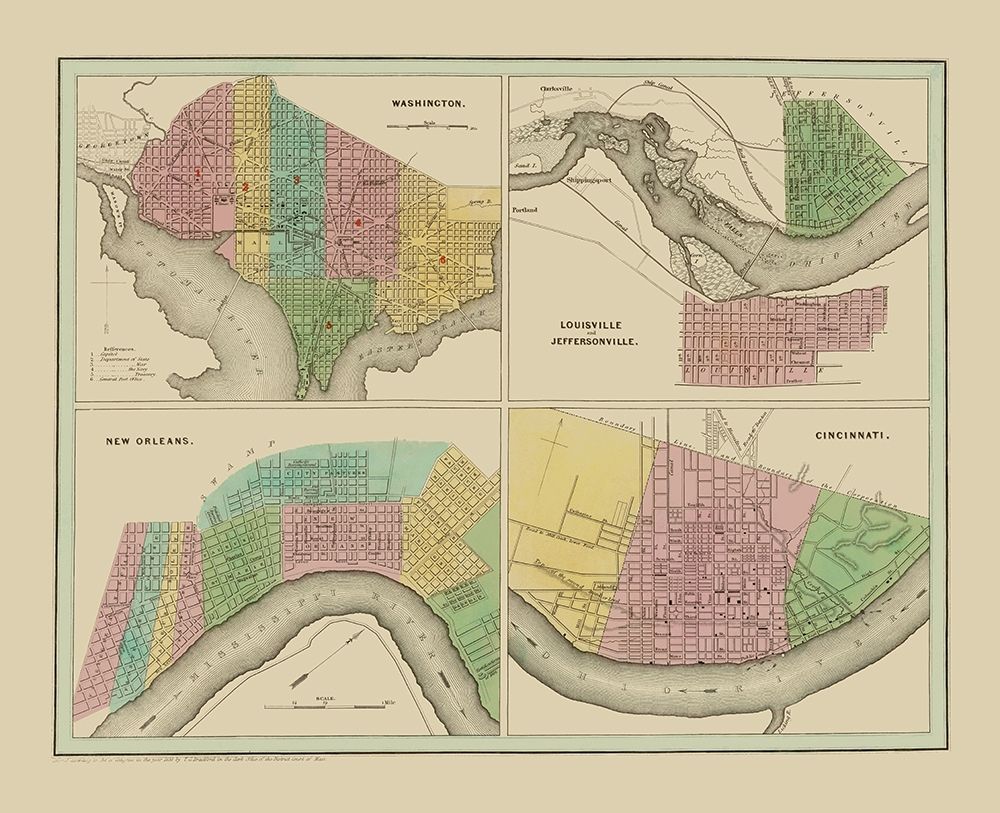 Washington, Louisville,  New Orleans art print by Bradford for $57.95 CAD