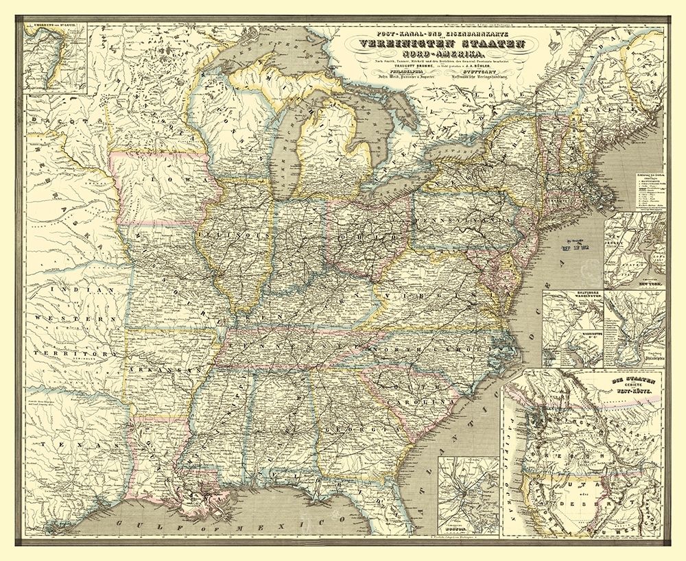 United States Eastern - Weik 1855 art print by Weik for $57.95 CAD