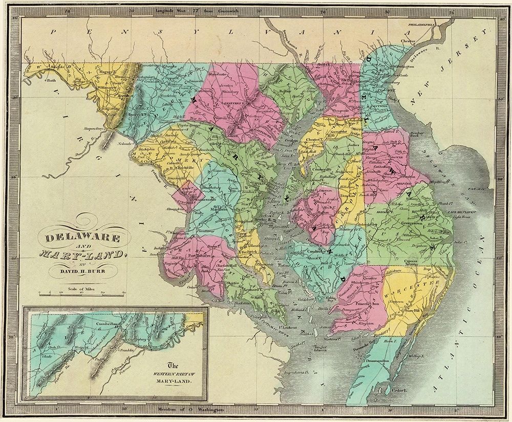 Delaware, Maryland - Burr 1835 art print by Burr for $57.95 CAD