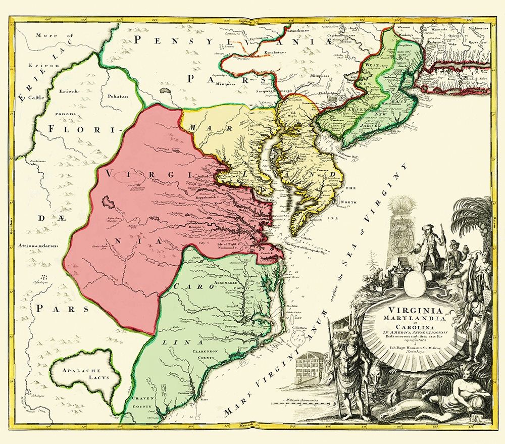 America Septentrionali - Homann 1740 art print by Homann for $57.95 CAD
