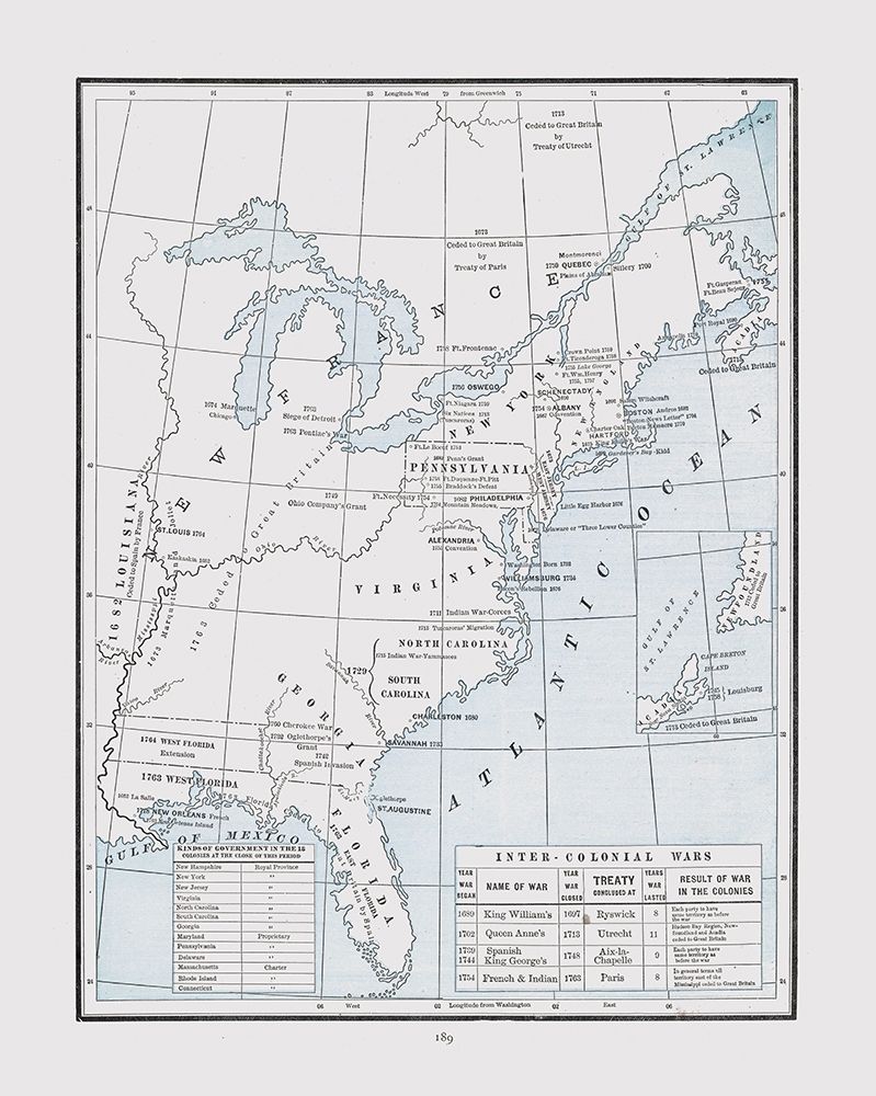 Inter Colonial Wars - Cram 1892 art print by Cram for $57.95 CAD