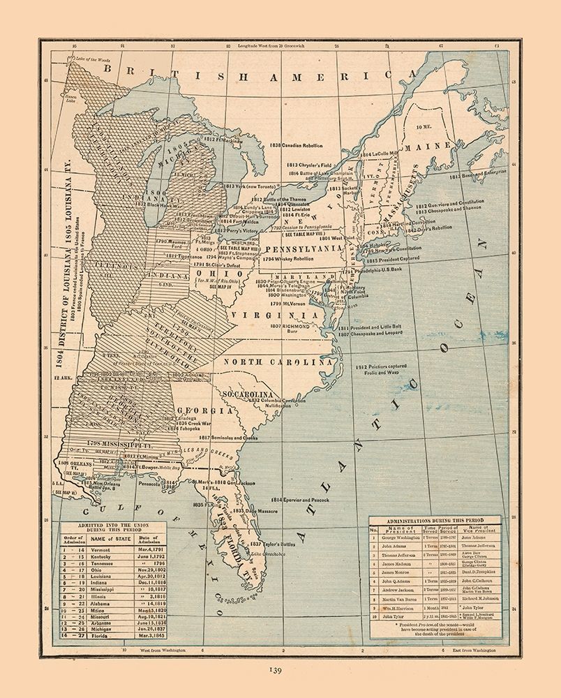 United States, Expansion- Cram 1888 art print by Cram for $57.95 CAD