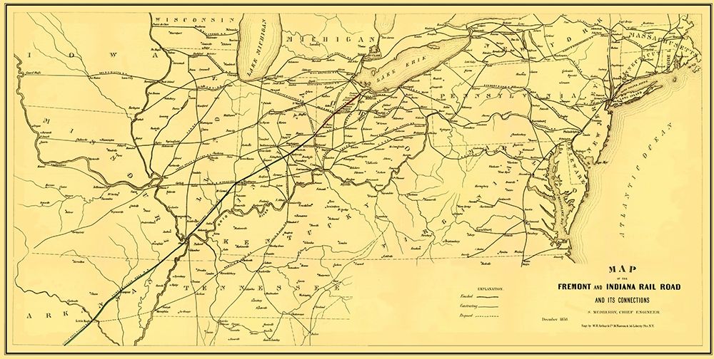 Fremont and Indiana Railroad - Arthur 1858 art print by Arthur for $57.95 CAD