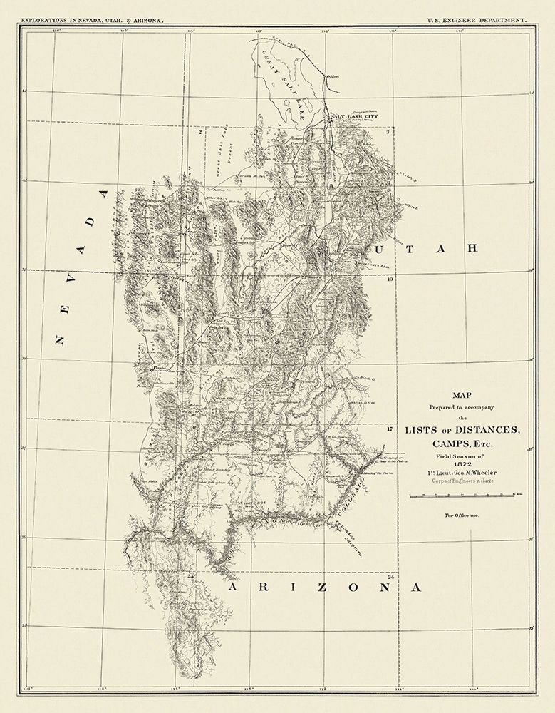 Grand Canyon Camp District - Wheeler 1872 art print by Wheeler for $57.95 CAD