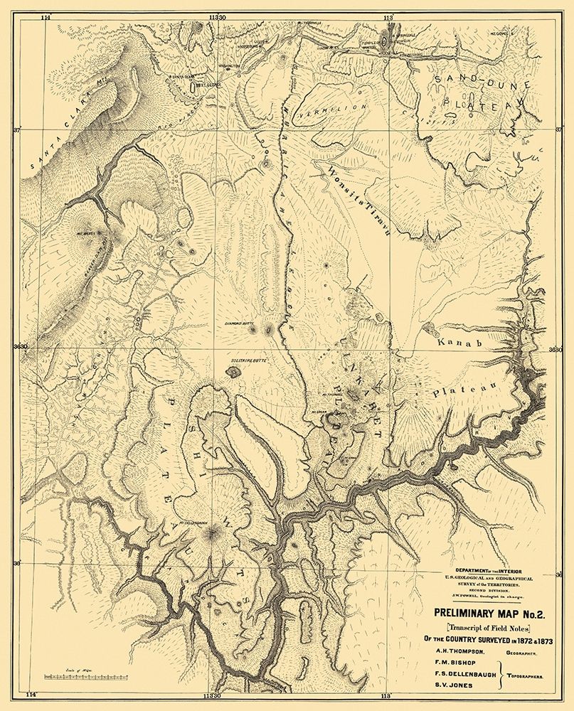 Grand Canyon Arizona - 1873 art print by Powell for $57.95 CAD