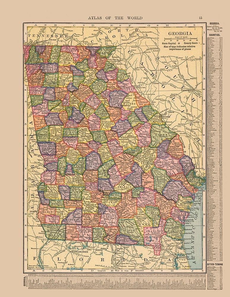 Georgia - Hammond 1910 art print by Hammond for $57.95 CAD