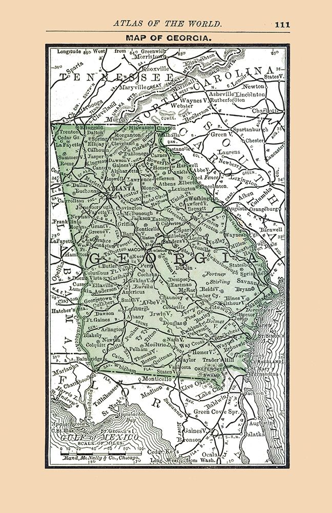 Georgia - Alden 1886 art print by Alden for $57.95 CAD