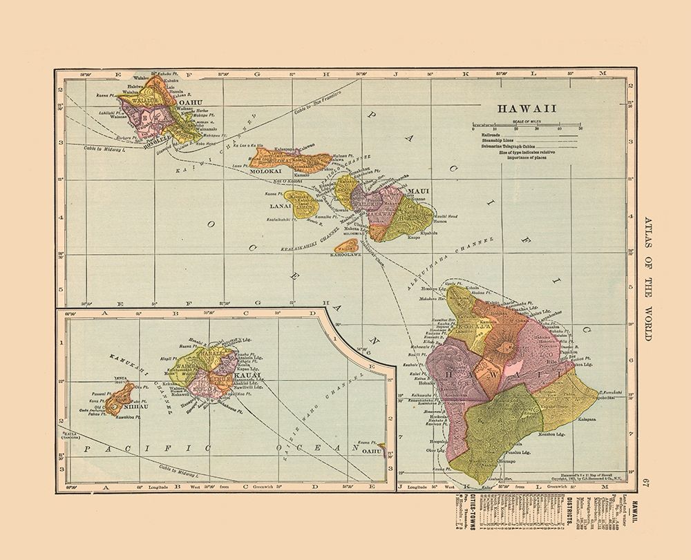 Hawaii - Hammond 1910 art print by Hammond for $57.95 CAD