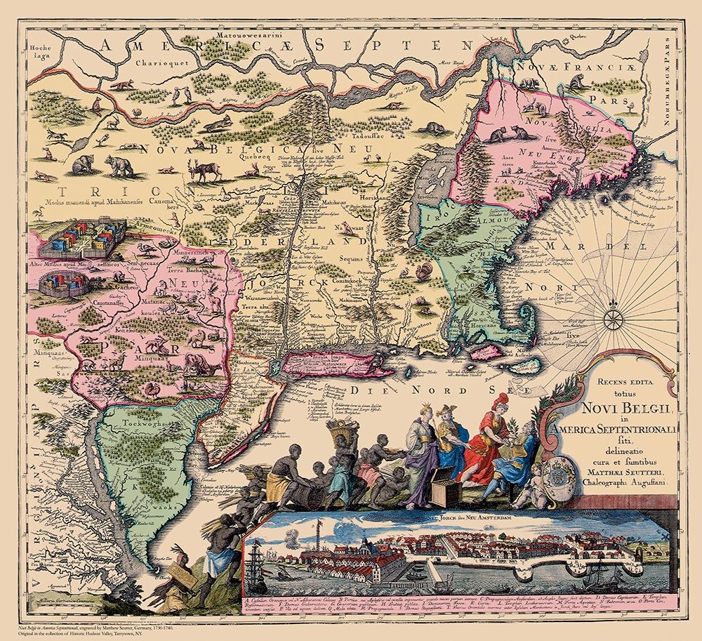 Novi Belgii In America Septentrionali art print by Seutter for $57.95 CAD