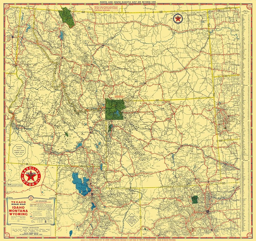 Texaco - Idaho, Montana, Wyoming - Rand McNally art print by Rand McNally for $57.95 CAD