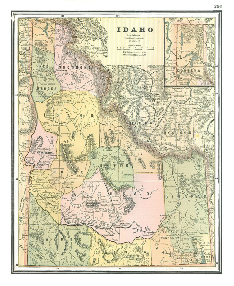 Idaho - Johnson 1888 art print by Johnson for $57.95 CAD