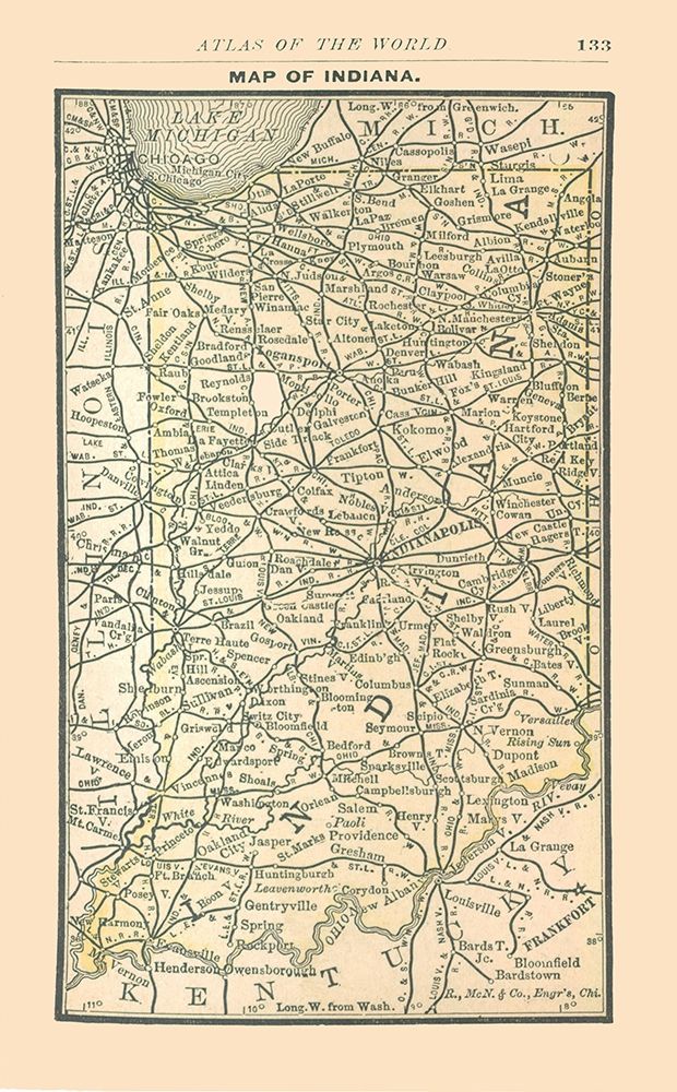 Indiana - Alden 1886 art print by Alden for $57.95 CAD