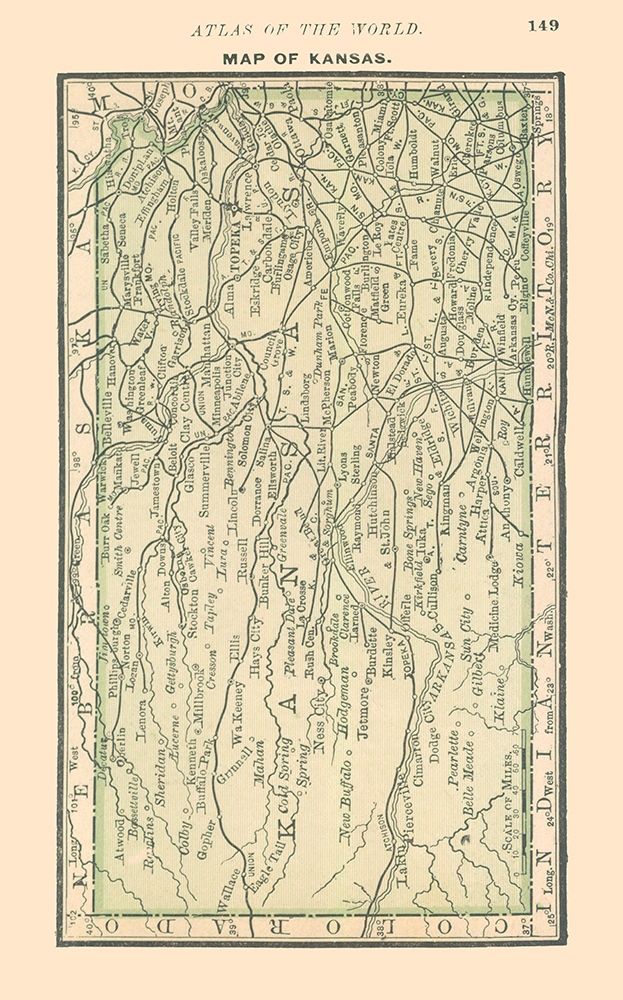 Kansas - Alden 1886 art print by Alden for $57.95 CAD