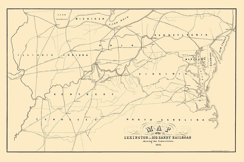 Lexington and Big Sandy Railroad - Middleton 1853 art print by Middleton for $57.95 CAD