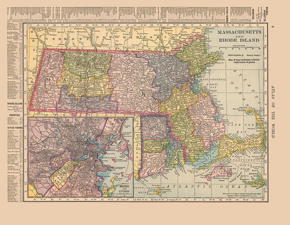 Massachusetts - Hammond 1910 art print by Hammond for $57.95 CAD