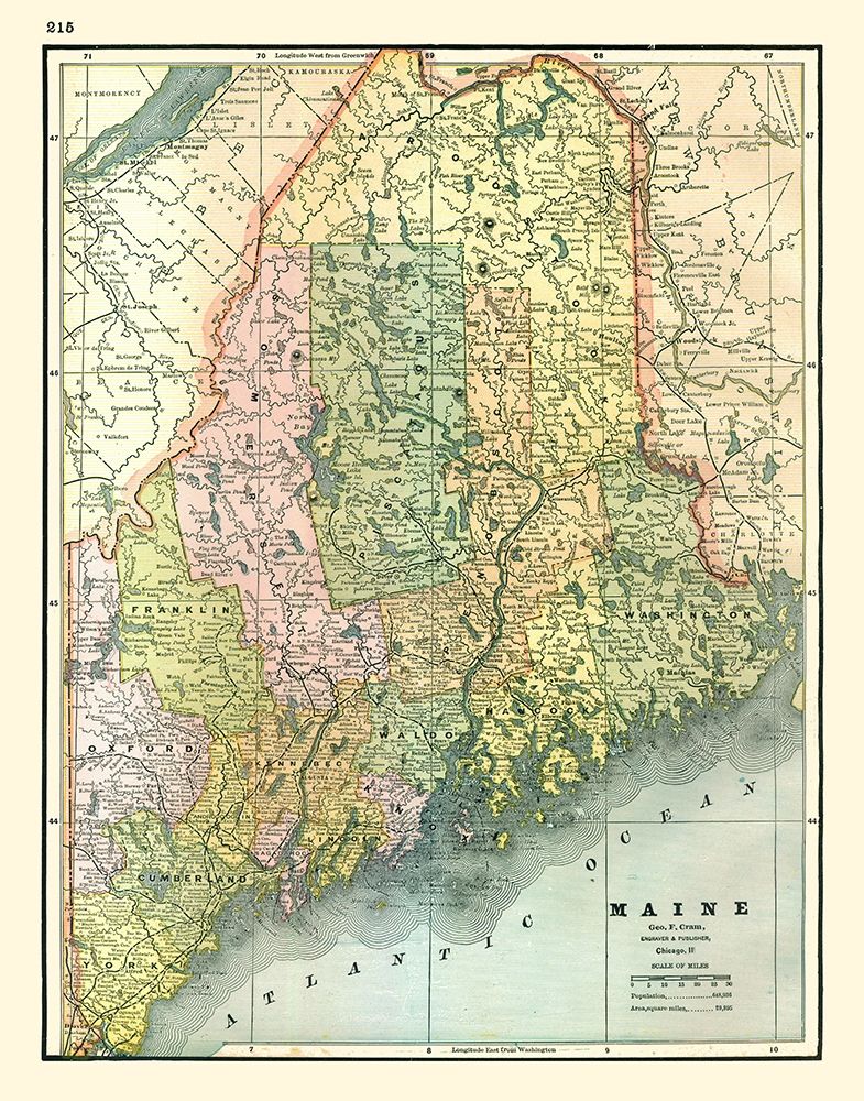Maine - Johnson 1888 art print by Johnson for $57.95 CAD