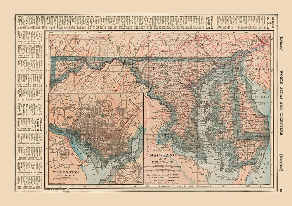 Maryland - Delaware - Reynold 1921 art print by Reynold for $57.95 CAD