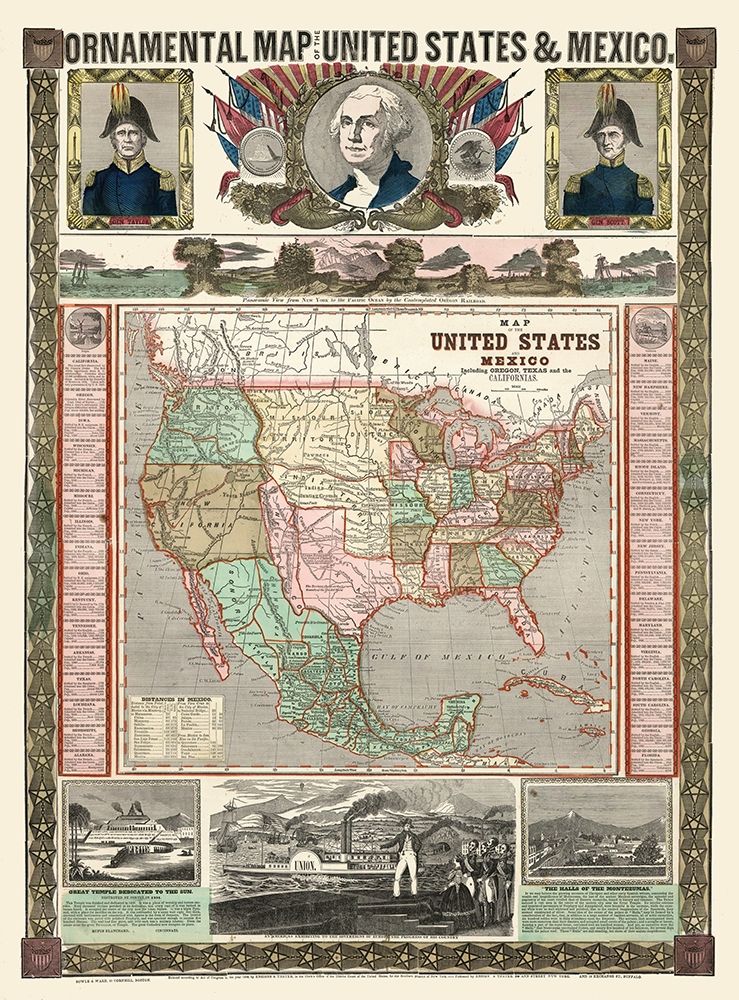 United States - Mexico - Thayer 1868 art print by Thayer for $57.95 CAD