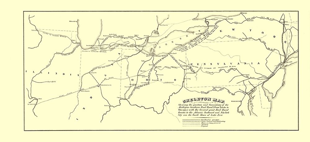 Michigan Southern Railroad Skeleton - Jervis 1850 art print by Jervis for $57.95 CAD