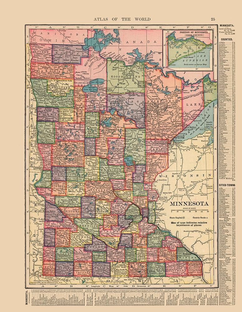 Minnesota - Hammond 1910 art print by Hammond for $57.95 CAD