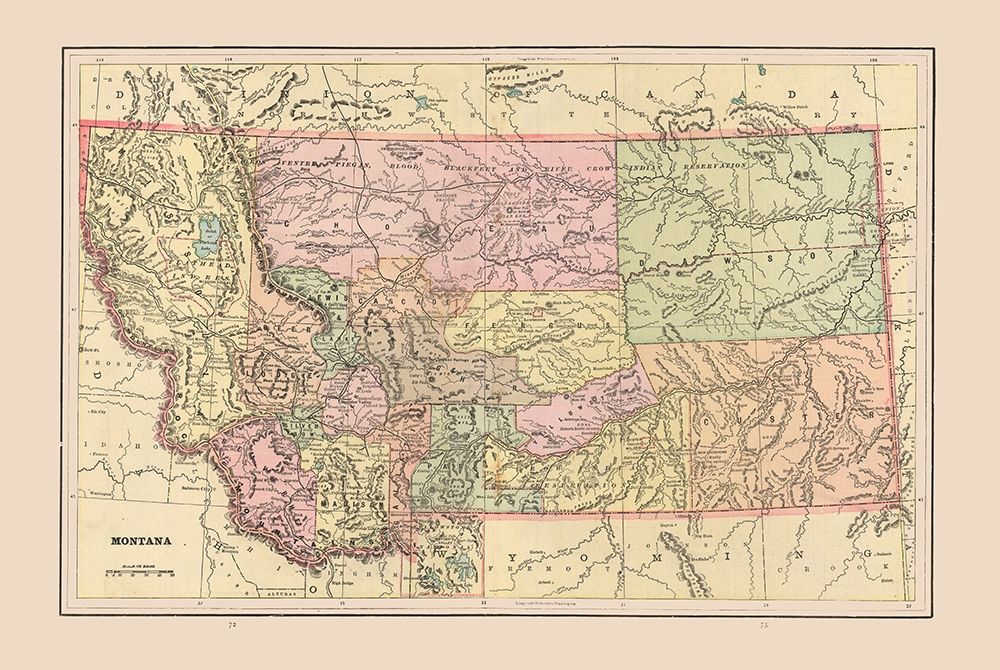 Montana - Cram 1892 art print by Cram for $57.95 CAD