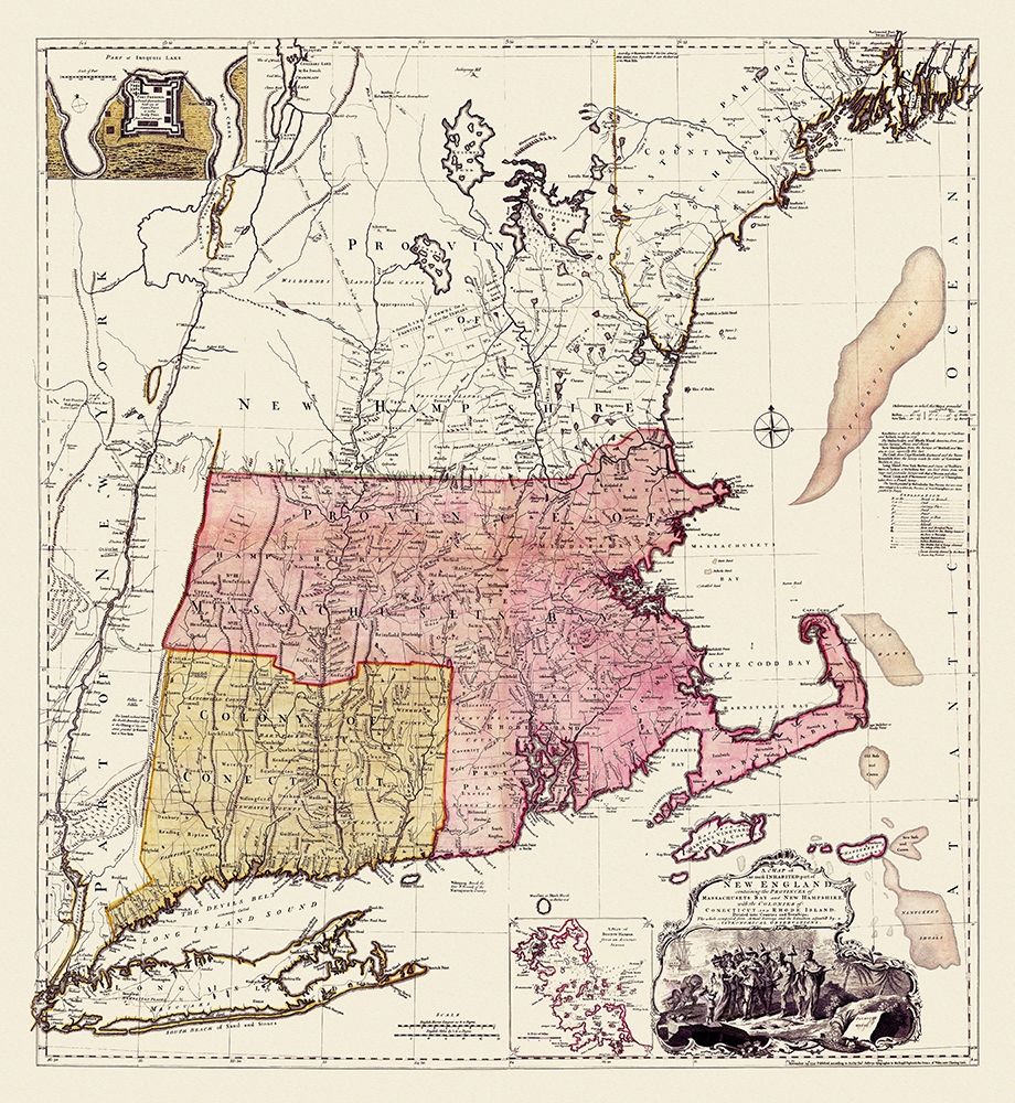 New England, Massachusetts Bay, New Hampshire art print by Unknown for $57.95 CAD