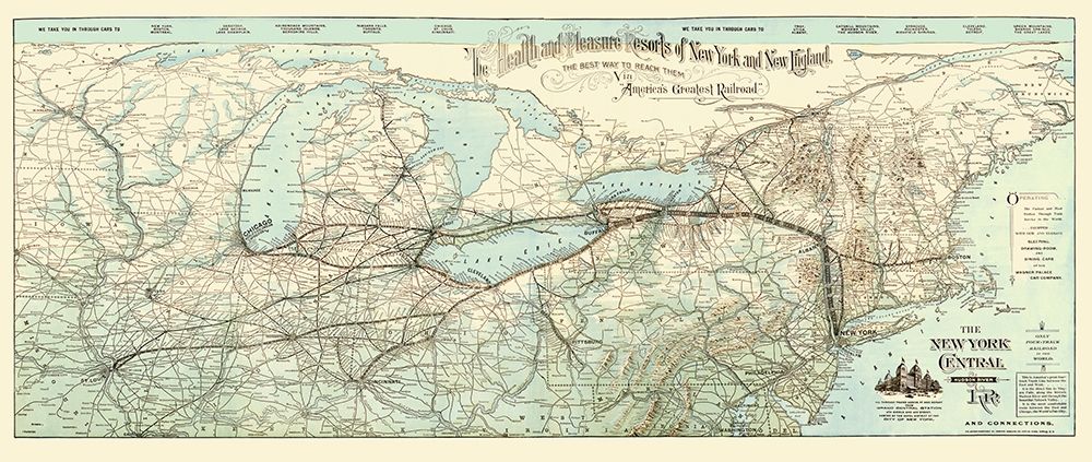 New York Central and Hudson River Railroad 1893 art print by Matthews for $57.95 CAD