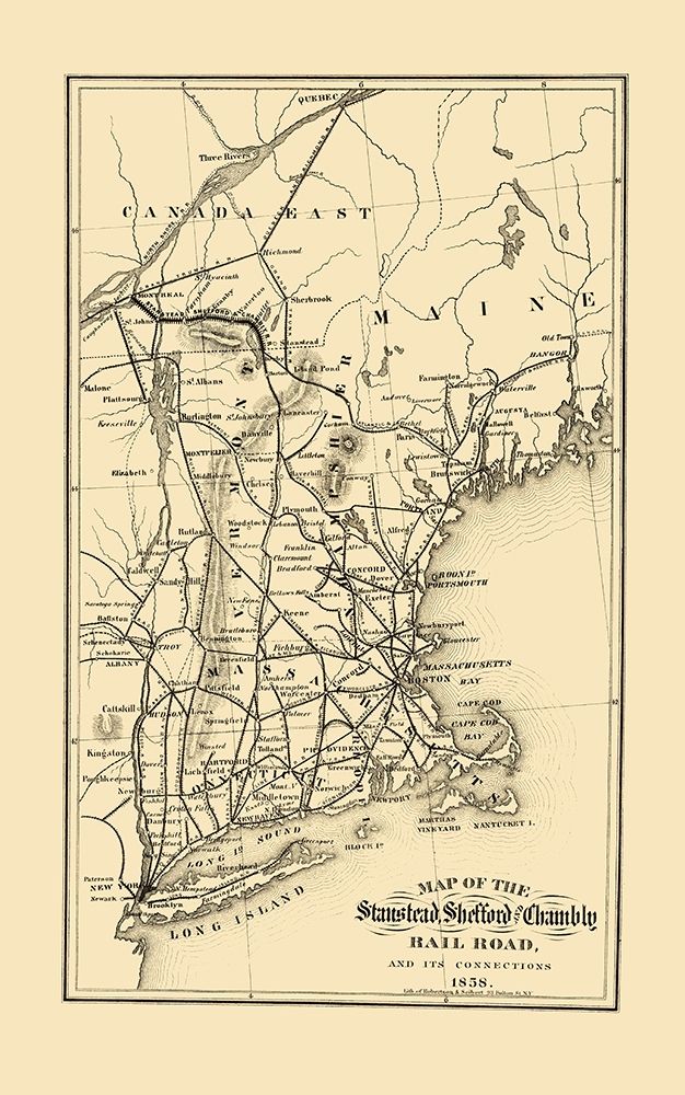 Stanstead, Shefford and Chambly Railroad 1858 art print by Robertson for $57.95 CAD