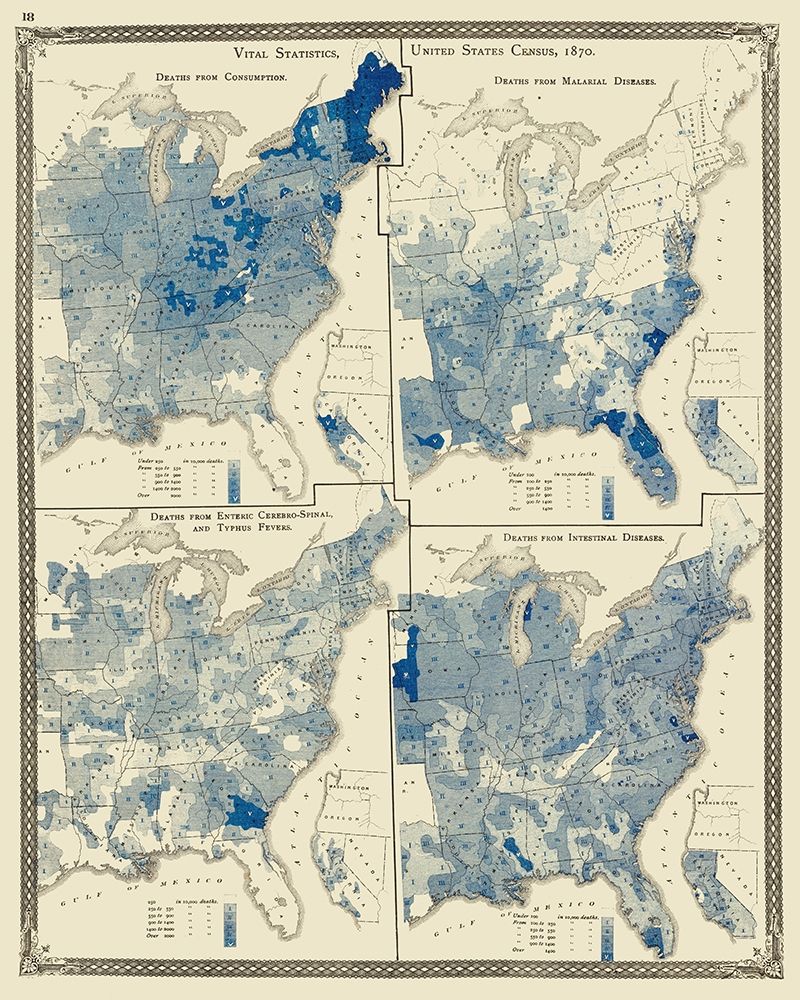 United States Distribution of Diseases art print by Baskin for $57.95 CAD