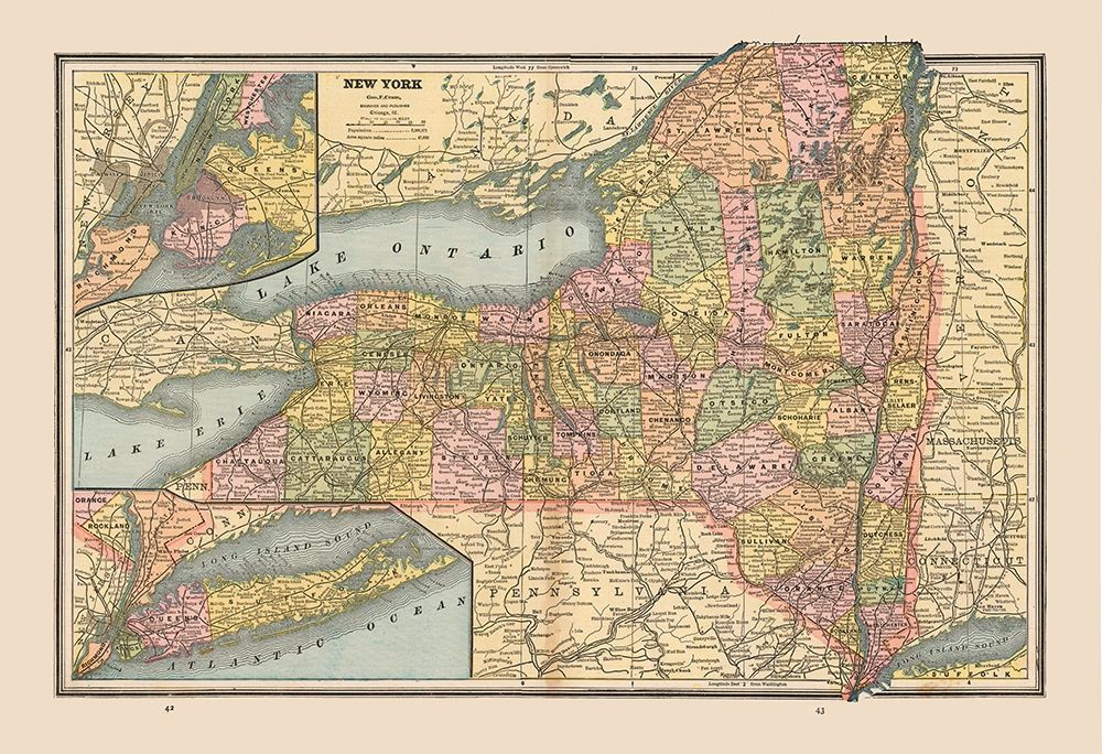 New York, United States - Cram 1888 art print by Cram for $57.95 CAD