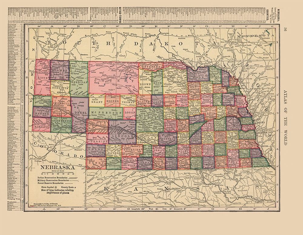 Nebraska - Hammond 1910 art print by Hammond for $57.95 CAD