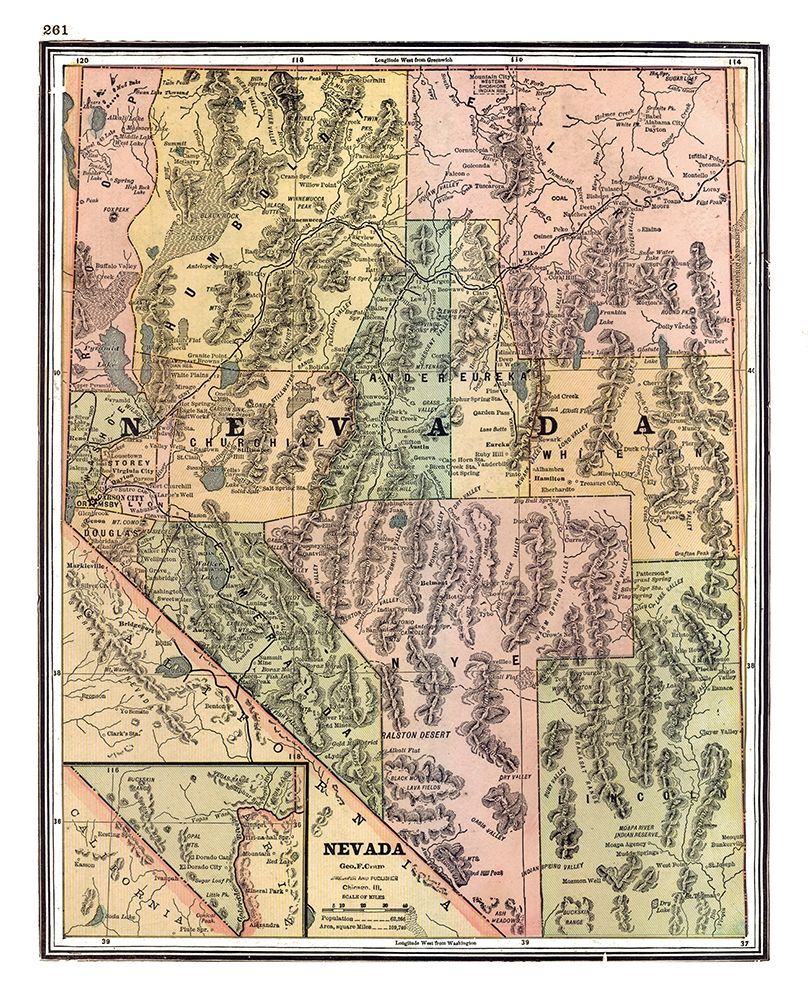 Nevada - Johnson 1888 art print by Johnson for $57.95 CAD