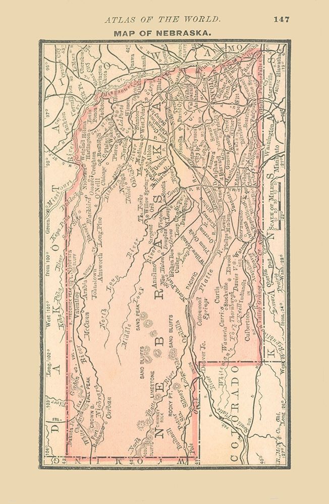 Nebraska - Alden 1886 art print by Alden for $57.95 CAD