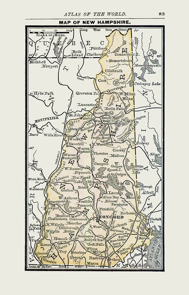 New Hampshire - Alden 1886 art print by Alden for $57.95 CAD