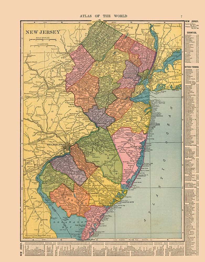 New Jersey - Hammond 1910 art print by Hammond for $57.95 CAD