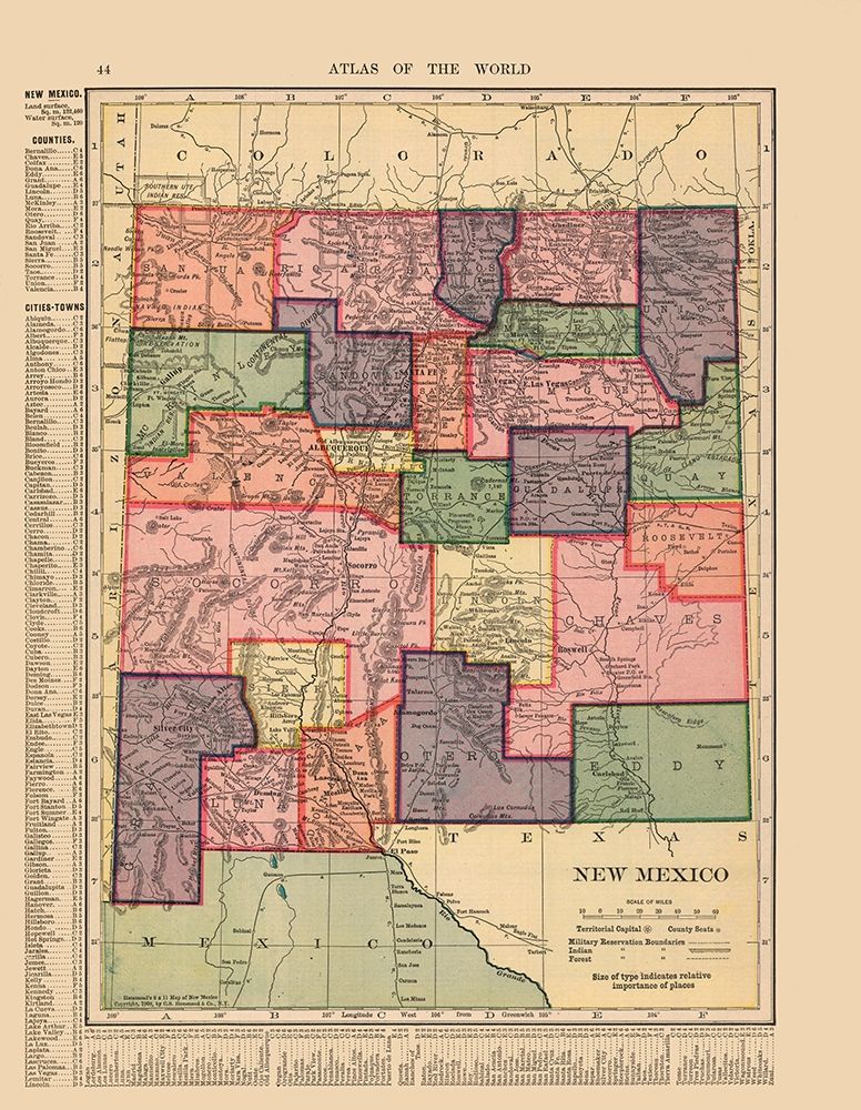 New Mexico - Hammond 1910 art print by Hammond for $57.95 CAD