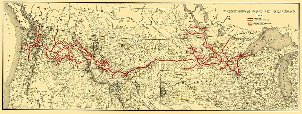 Northern Pacific Railway - Poates 1900 art print by Poates for $57.95 CAD