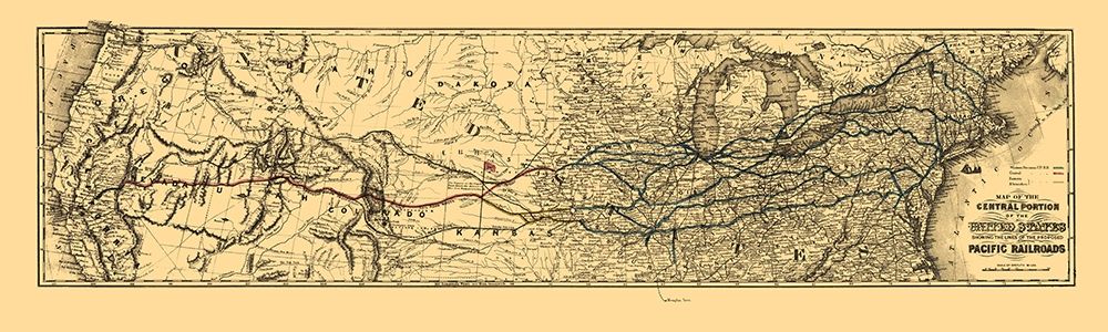 Proposed Central United States to Pacific 1850 art print by Unknown for $57.95 CAD