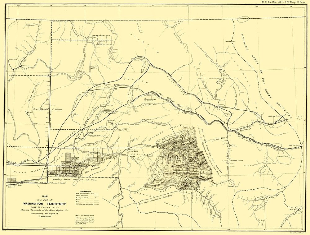 Washington Territory East of Cascade Mts art print by Bien for $57.95 CAD