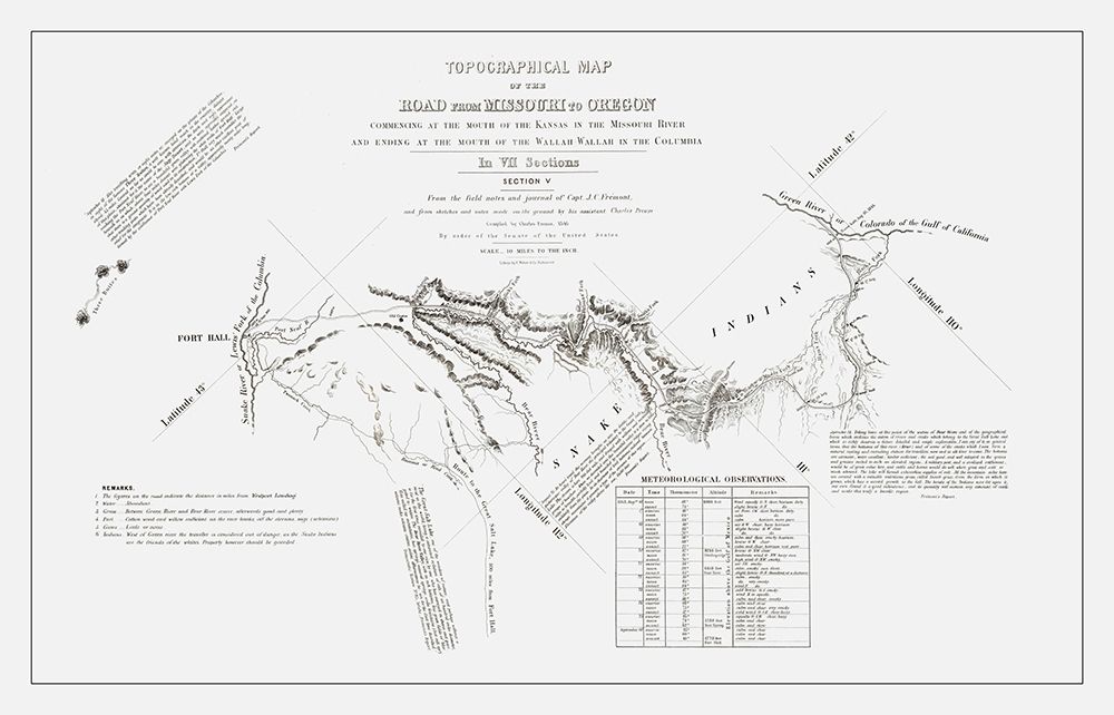Missouri to Oregon Trail - Preuss 1846 art print by Preuss for $57.95 CAD