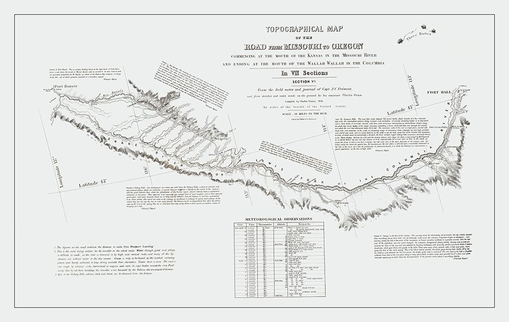 Missouri to Oregon Trail - Preuss 1846 art print by Preuss for $57.95 CAD