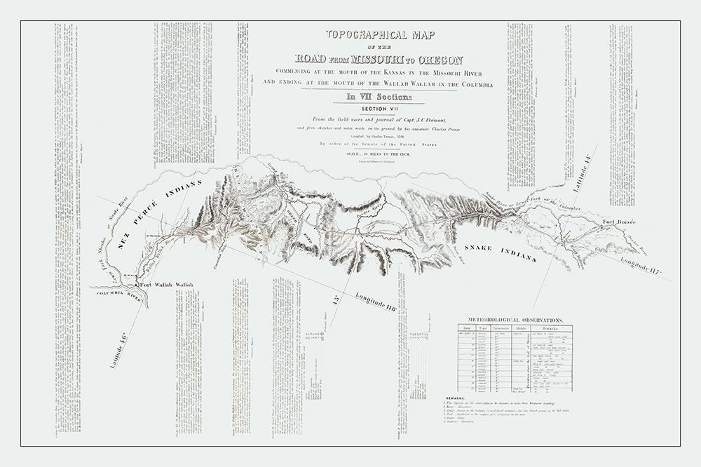 Missouri to Oregon Trail - Preuss 1846 art print by Preuss for $57.95 CAD