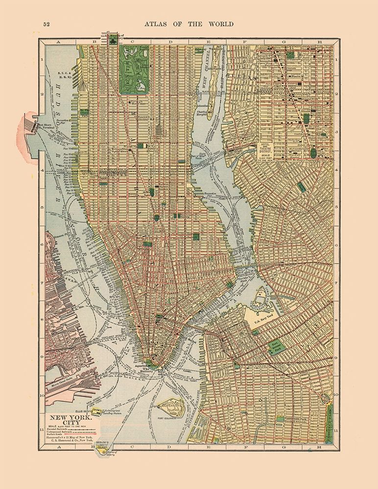 New York City  New York - Hammond 1910 art print by Hammond for $57.95 CAD