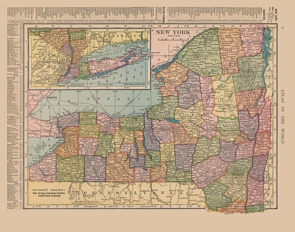 New York - Hammond 1910 art print by Hammond for $57.95 CAD
