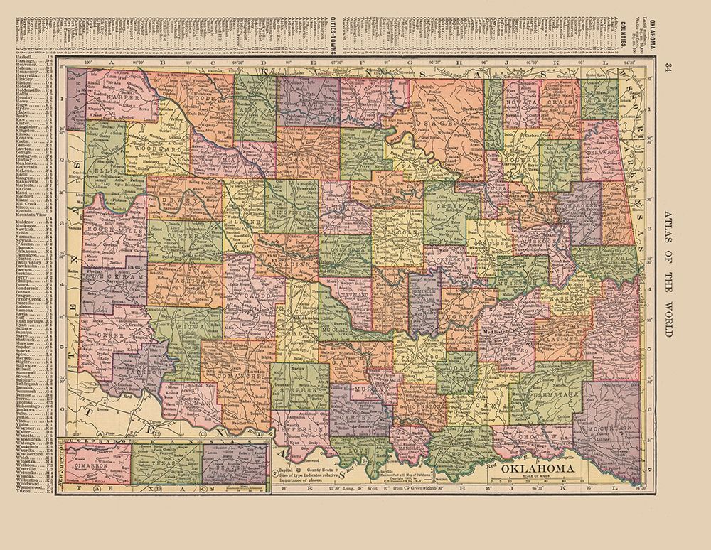 Oklahoma - Hammond 1910 art print by Hammond for $57.95 CAD