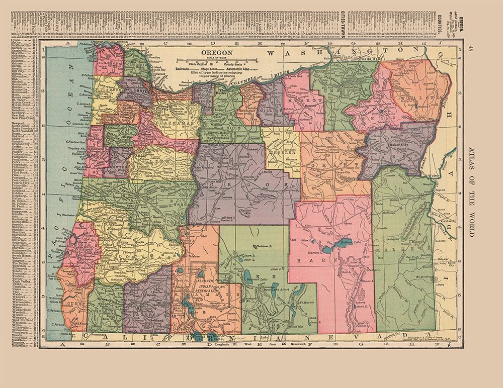 Oregon - Hammond 1910 art print by Hammond for $57.95 CAD