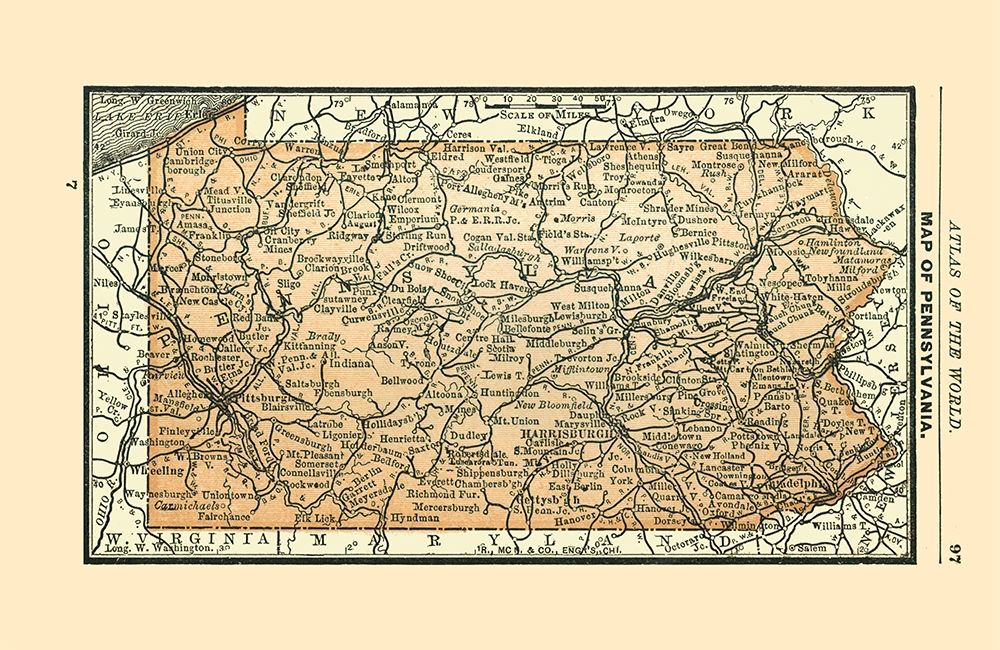 Pennsylvania - Alden 1886 art print by Alden for $57.95 CAD