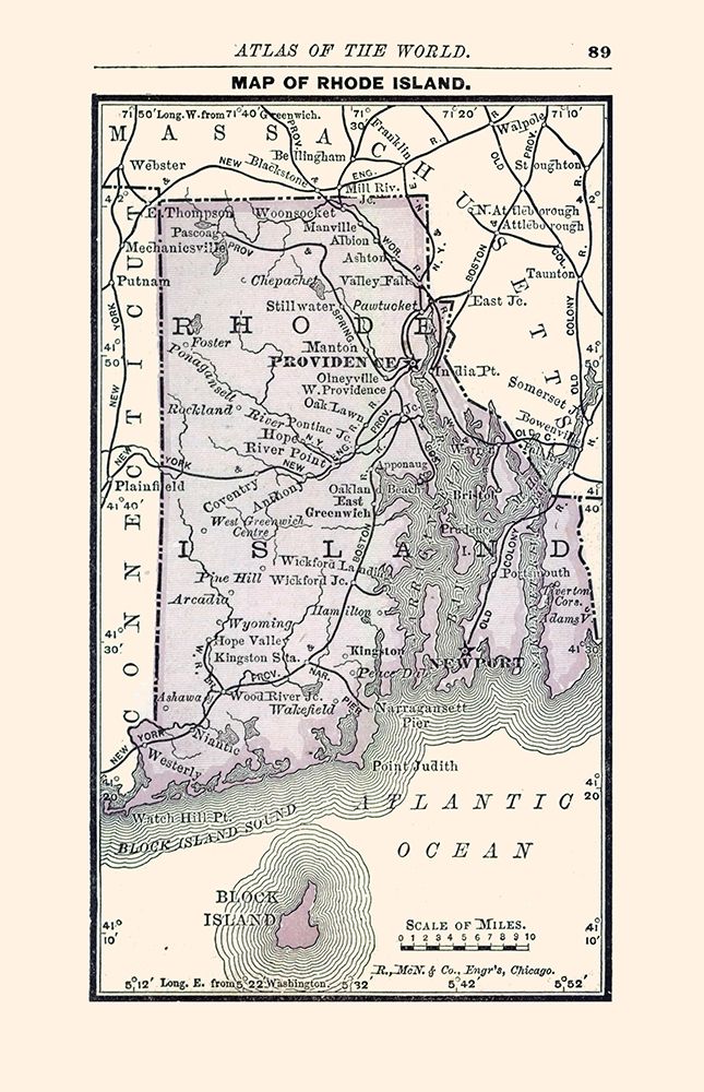 Rhode Island - Alden 1886 art print by Alden for $57.95 CAD