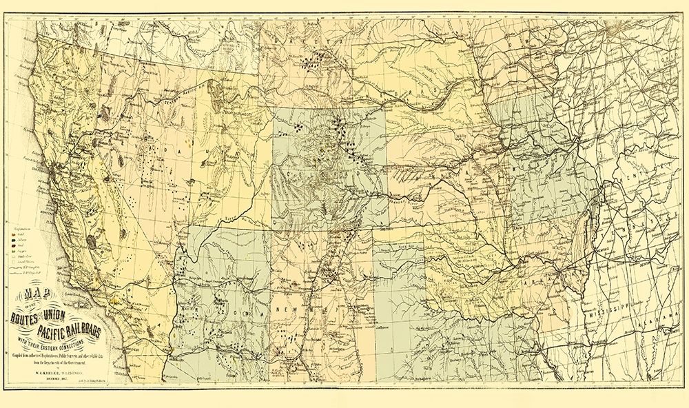 Union Pacific with Eastern Connections 1867 art print by Keeler for $57.95 CAD
